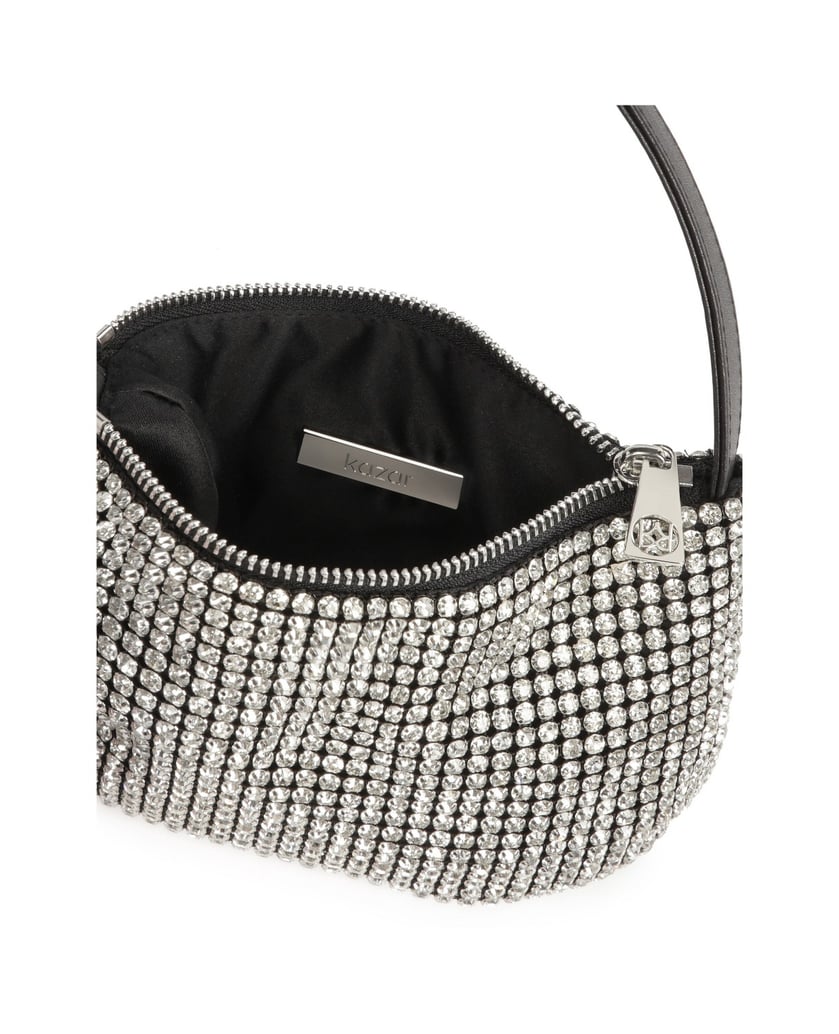 Kazar-Small-handbag-with-silver-zircons-strieborná