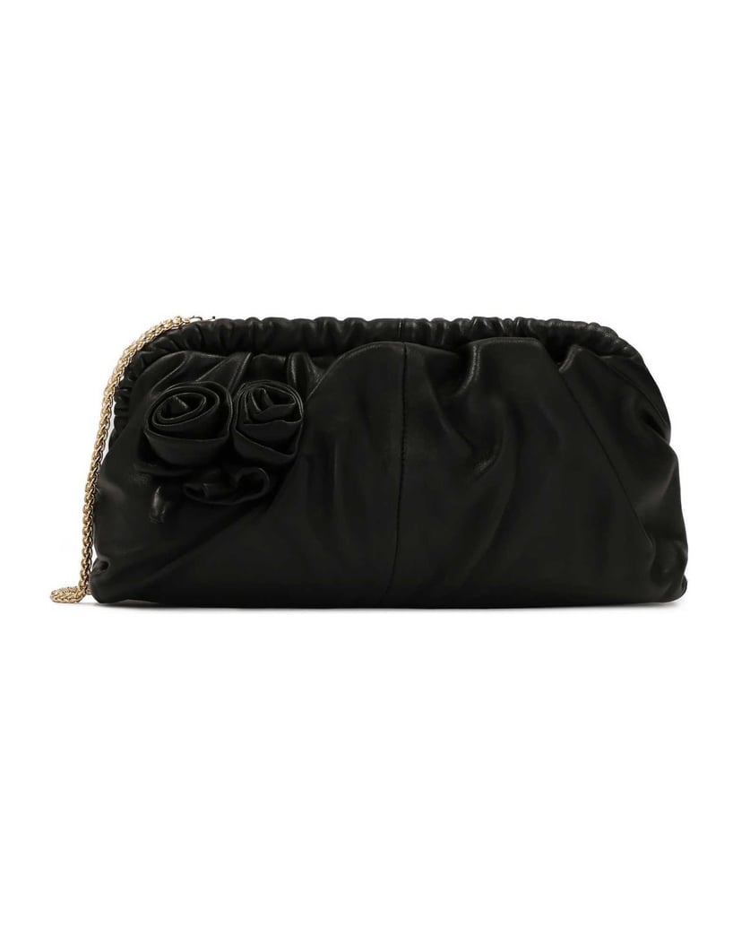Kazar-Schwarze-Clutch-Tasche-mit-3D-Rosen-schwarz