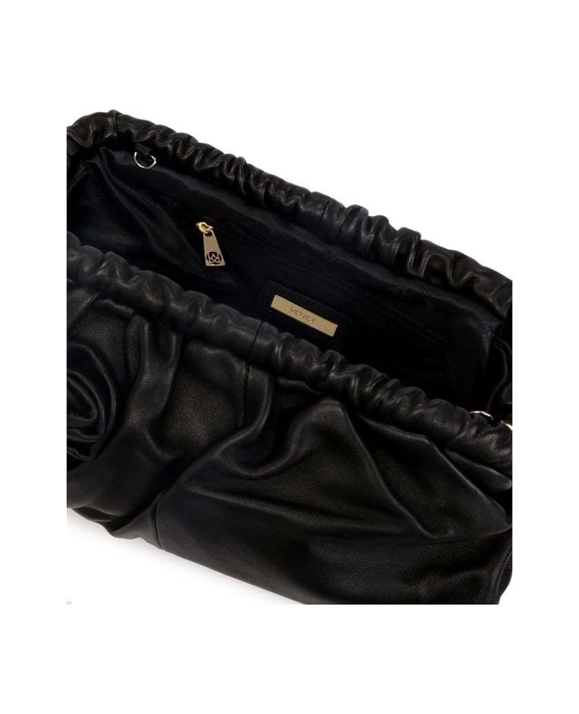 Kazar-Schwarze-Clutch-Tasche-mit-3D-Rosen-schwarz