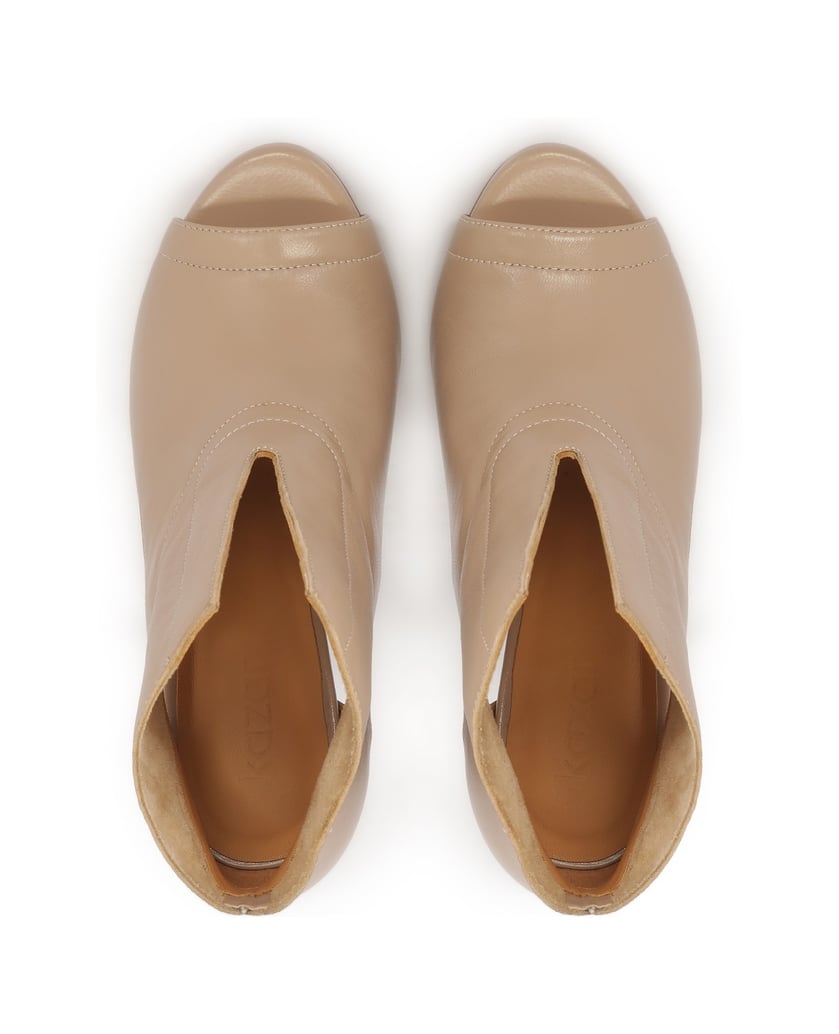 Kazar-Ladies-beige-peep-toe-boots-béžová