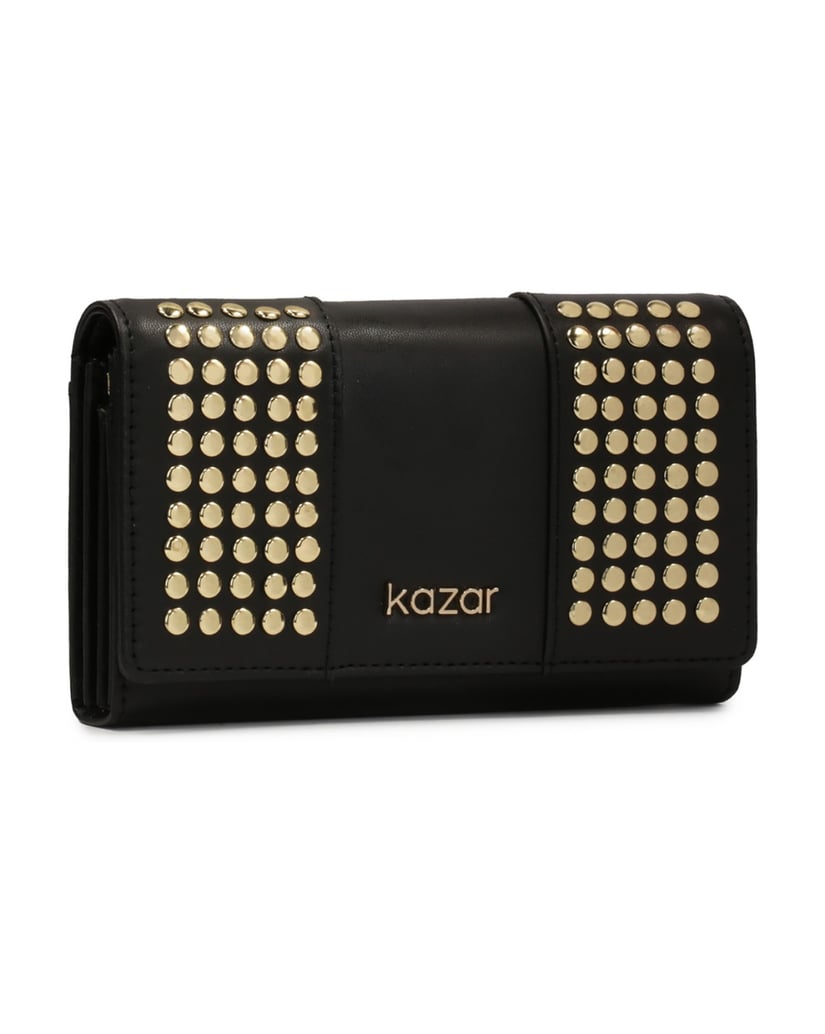 Kazar-Black-leather-wallet-with-gold-rivets-černá