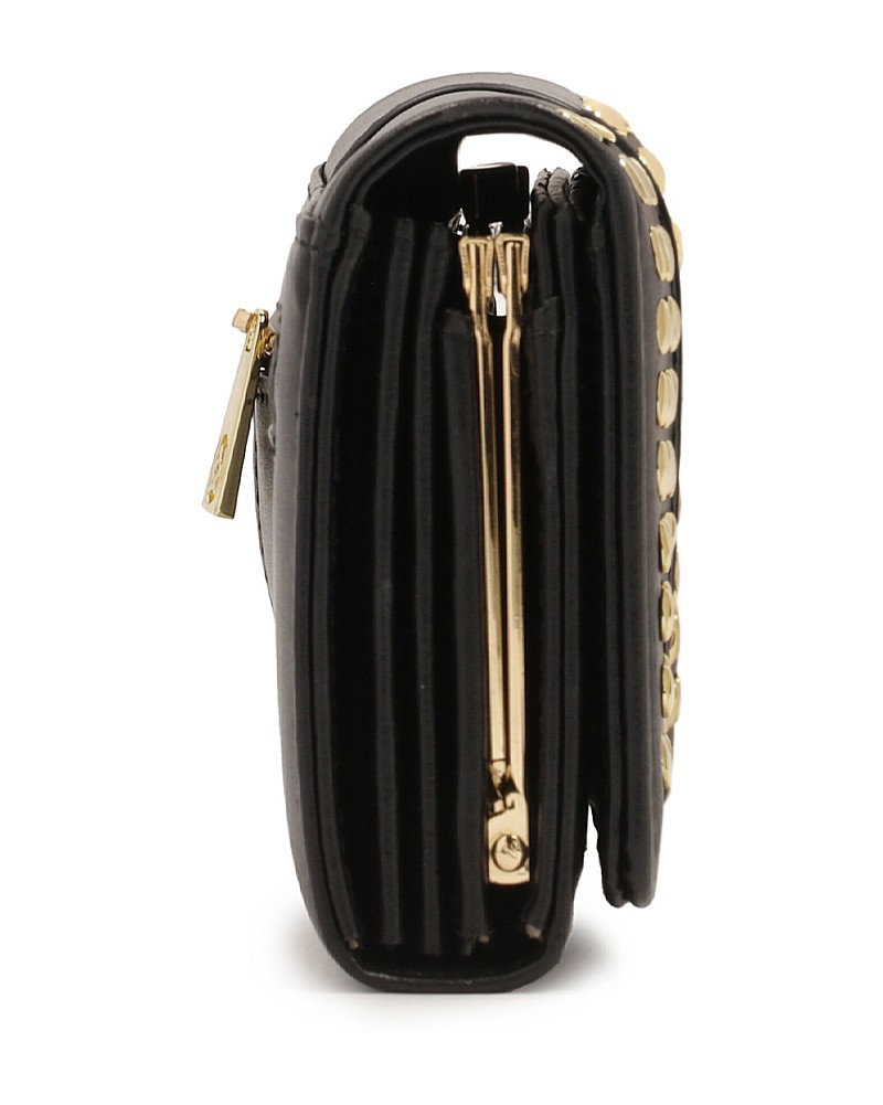 Kazar-Black-leather-wallet-with-gold-rivets-černá