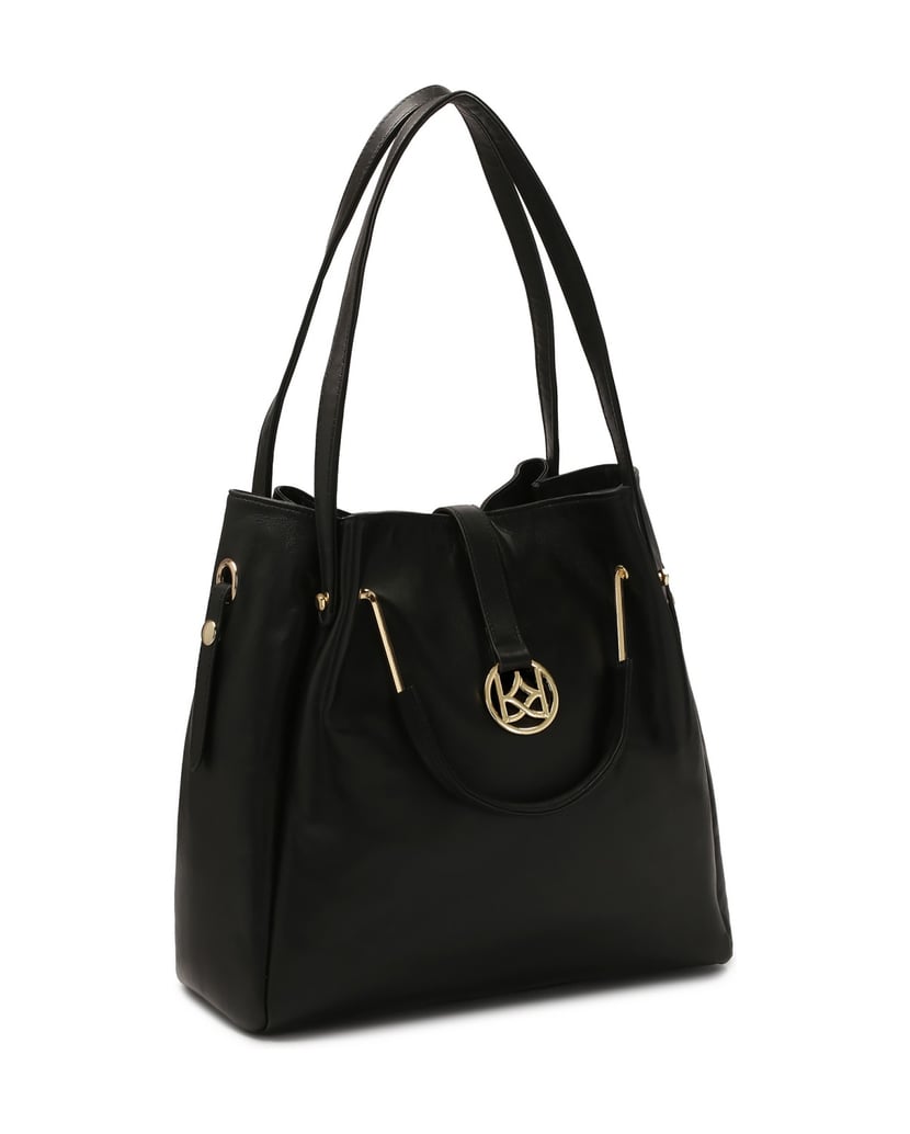 Kazar-Schwarze-Umhängetasche-und-Metallhandgri-schwarz