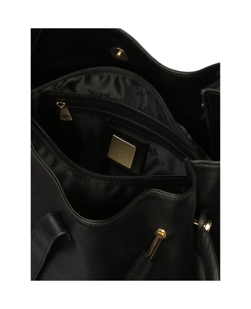 Kazar-Schwarze-Umhängetasche-und-Metallhandgri-schwarz