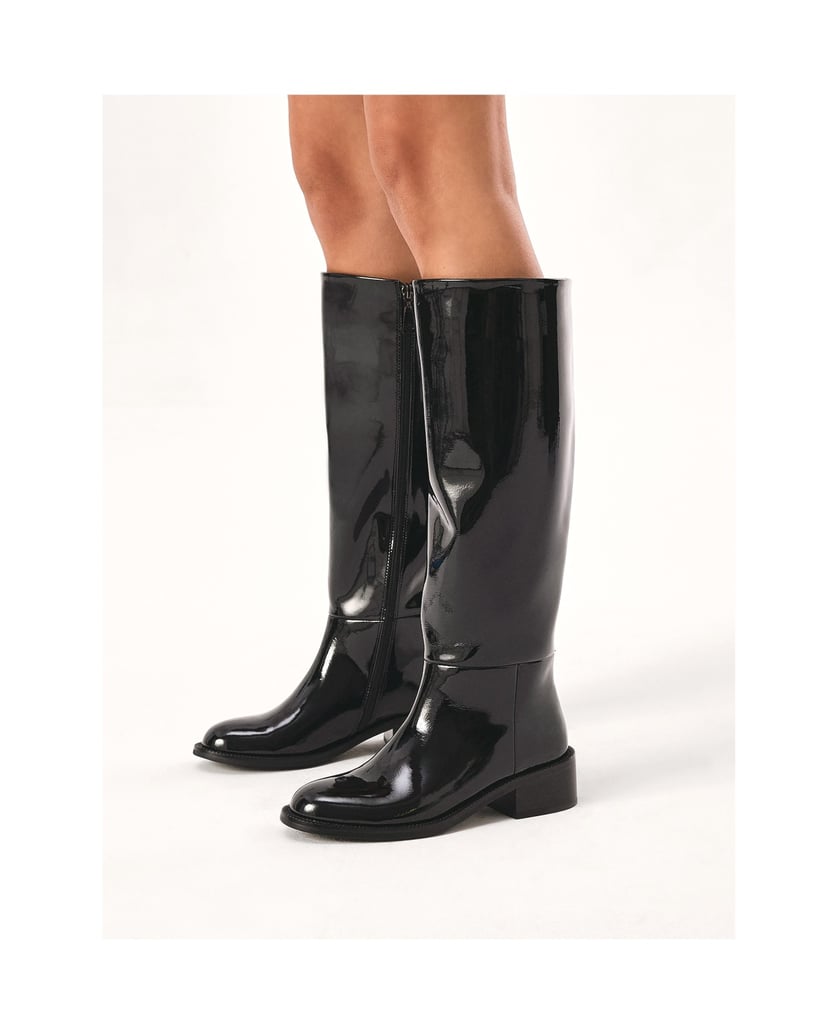 Kazar-Patent-leather-black-insulated-jackboots-čierna
