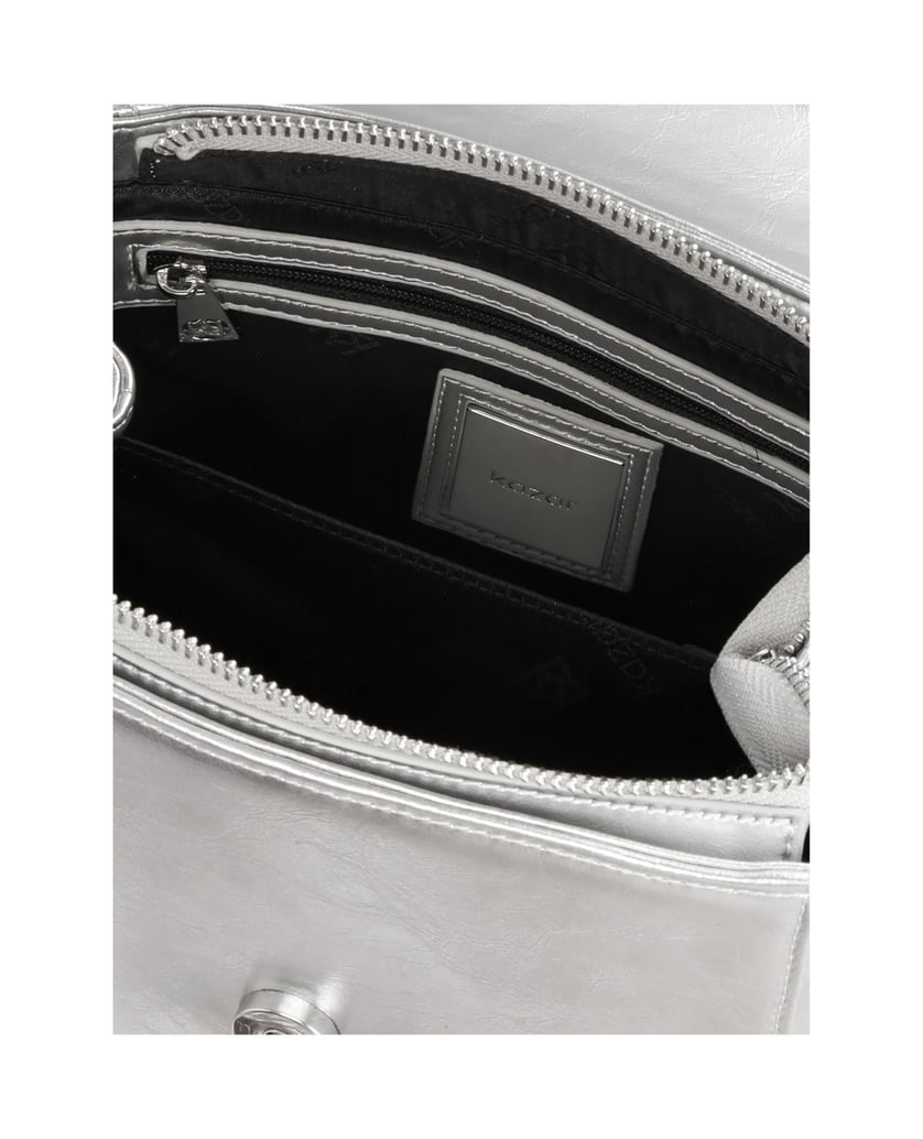 Kazar-Silver-handbag-trunk-with-handle-and-strap-strieborná