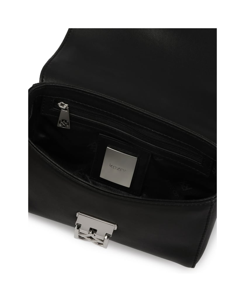 Kazar-Small-handbag-with-silver-metal-hardware-čierna