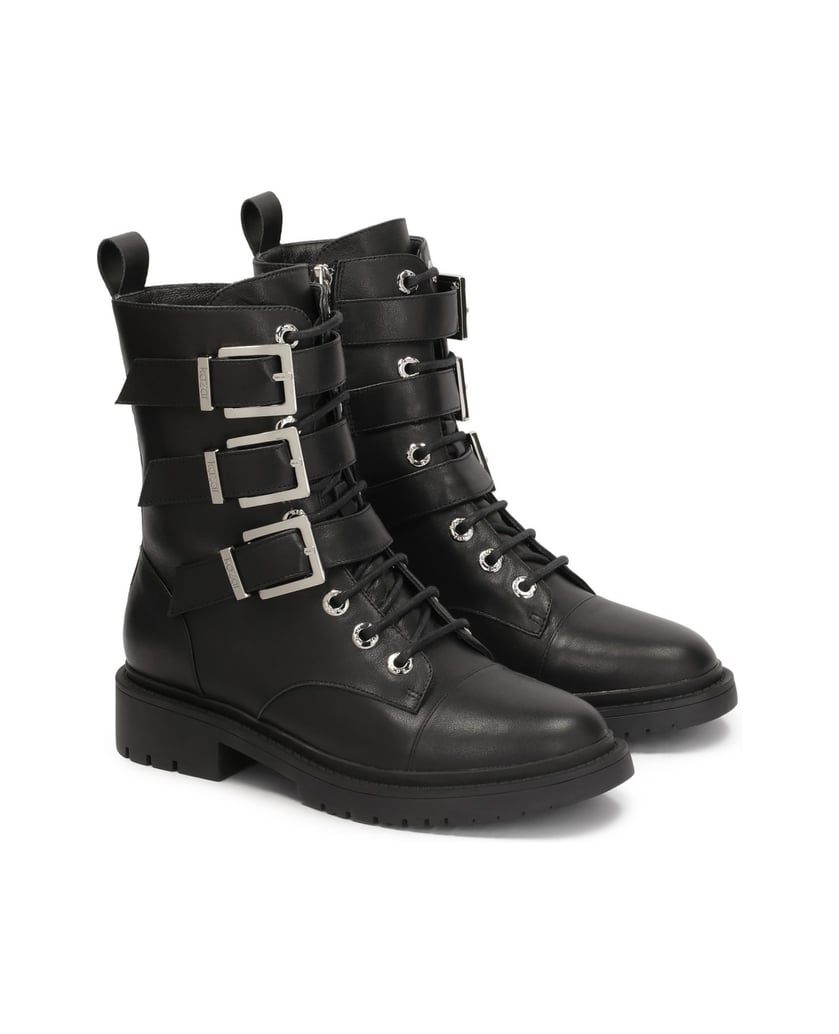 Kazar-Black-boots-decorated-with-three-buckles-černá
