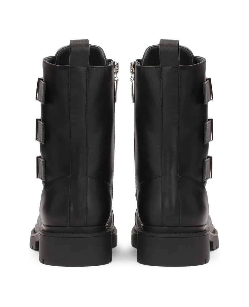 Kazar-Black-boots-decorated-with-three-buckles-černá