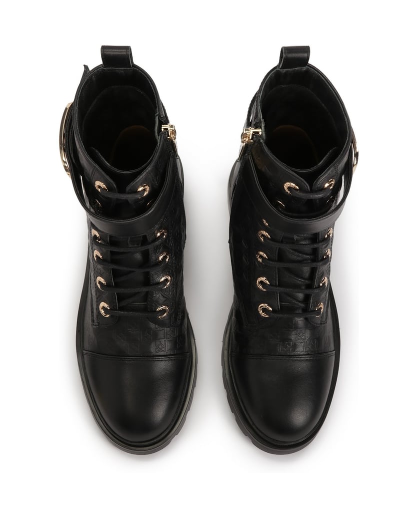 Kazar-Lederstiefel-mit-geprägtem-Muster-schwarz