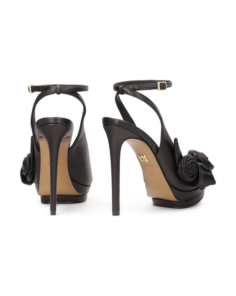 Kazar-Black-sandals-with-leather-flowers-čierna