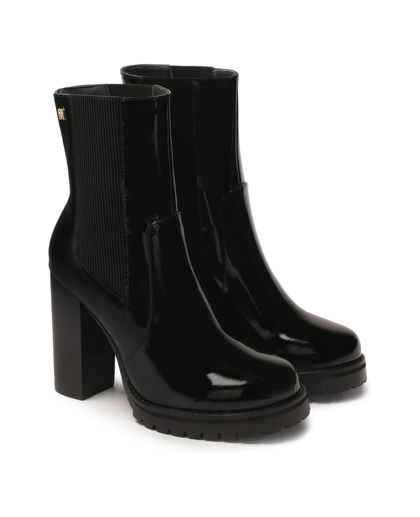 Kazar-Hohe-Lacklederstiefel-mit-Reißverschluss-schwarz