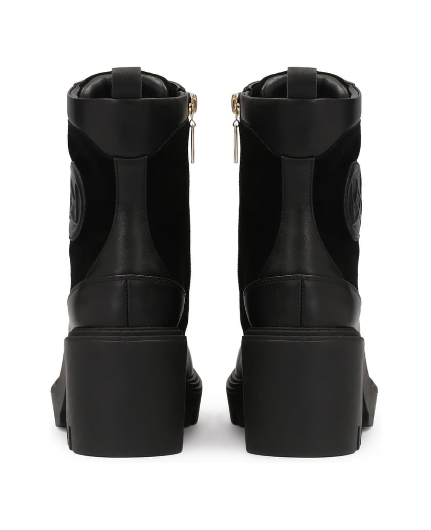Kazar-Black-heeled-boots-with-trep-sole-čierna