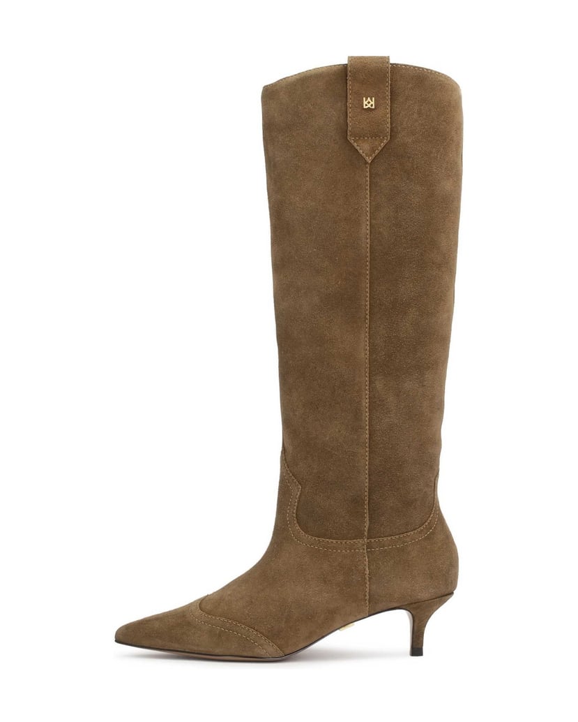 Kazar-Wildlederstiefel-mit-abgerundetem-Schaft-braun