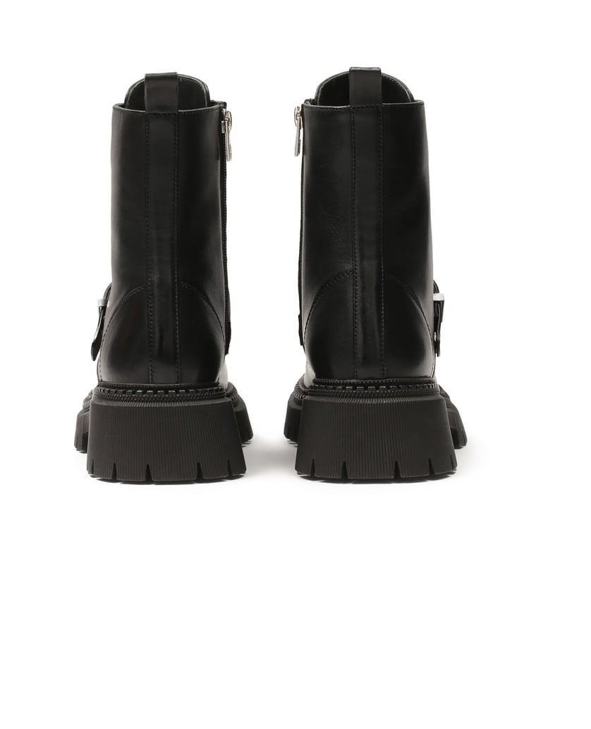 Kazar-Lederstiefel-mit-dicker-Sohle-schwarz