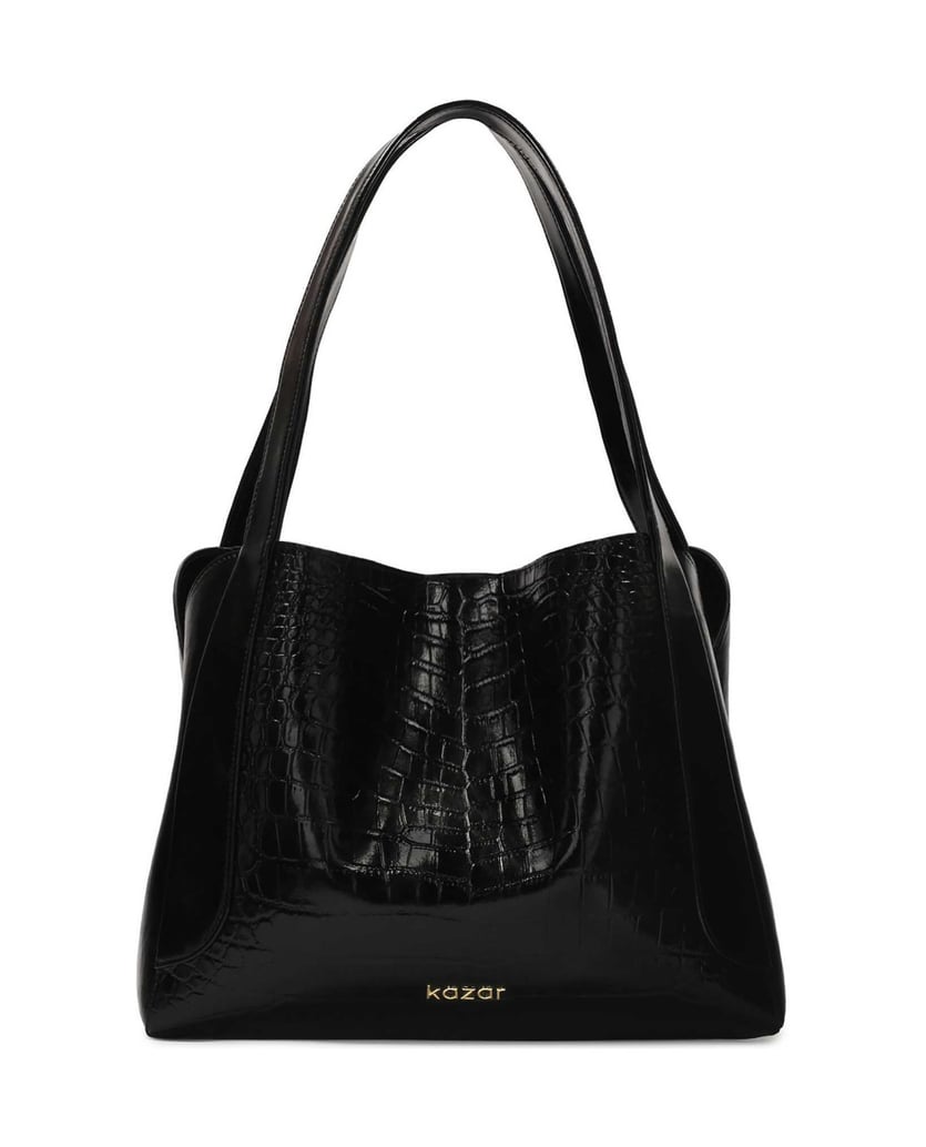 Kazar-Black-embossed-leather-handbag-čierna