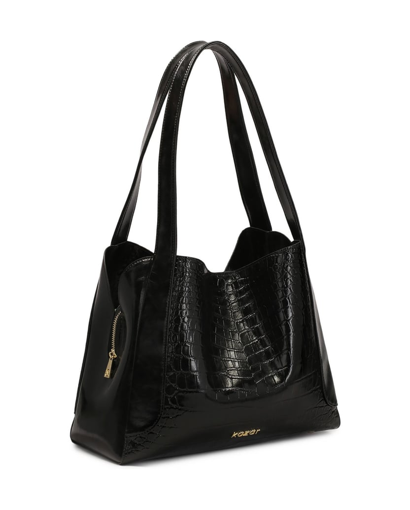 Kazar-Black-embossed-leather-handbag-čierna