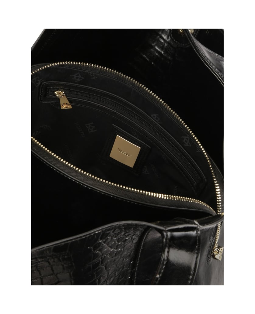 Kazar-Black-embossed-leather-handbag-čierna