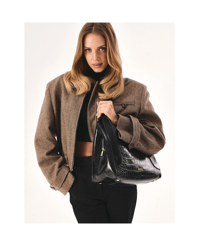Kazar-Black-embossed-leather-handbag-čierna