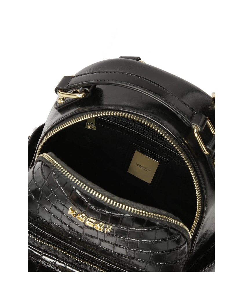 Kazar-Schwarzer-Rucksack-mit-geprägten-Mustere