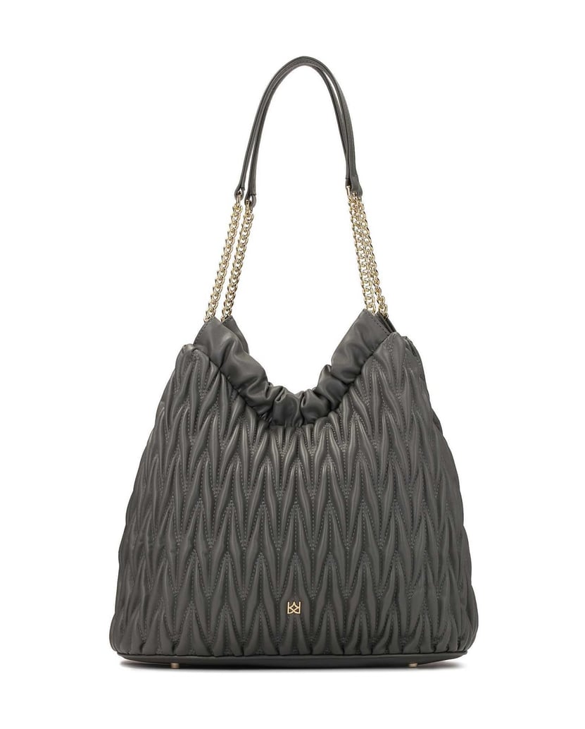 Kazar-Quilted-gray-handbag-with-long-handles-šedá