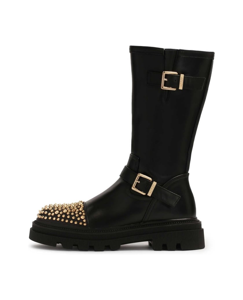 Kazar-Stiefel-mit-dicker-Sohle,-verziert-mit-S-schwarz