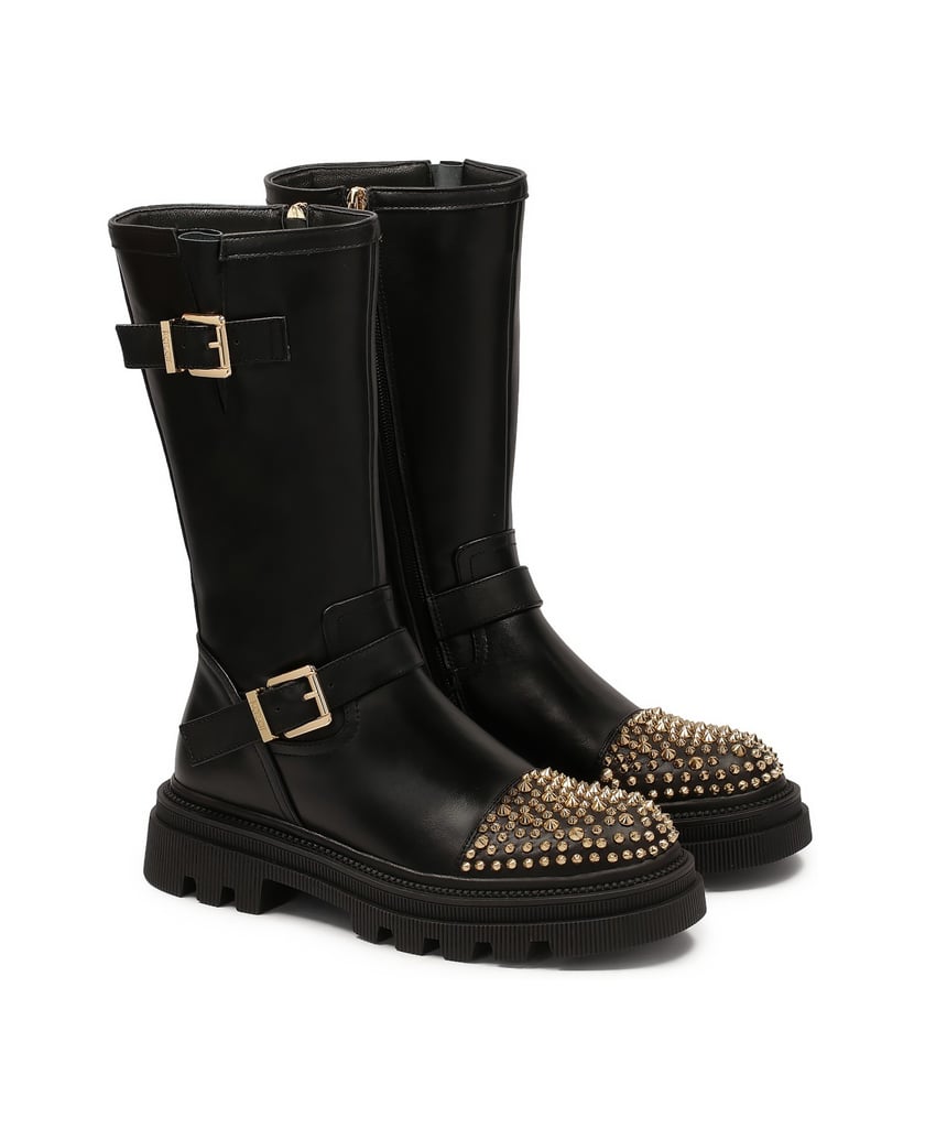 Kazar-Stiefel-mit-dicker-Sohle,-verziert-mit-S-schwarz