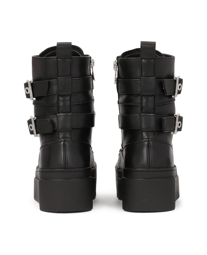 Kazar-Plateaustiefel-aus-Leder-im-Rock-Stil-schwarz