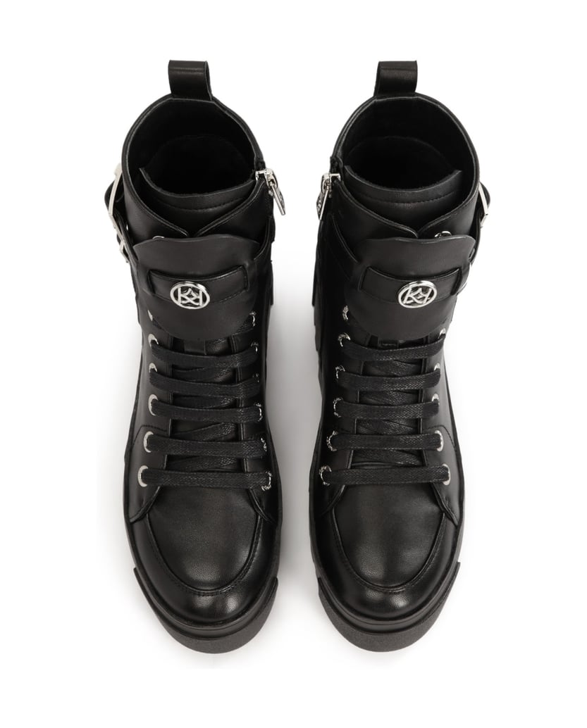 Kazar-Plateaustiefel-aus-Leder-im-Rock-Stil-schwarz
