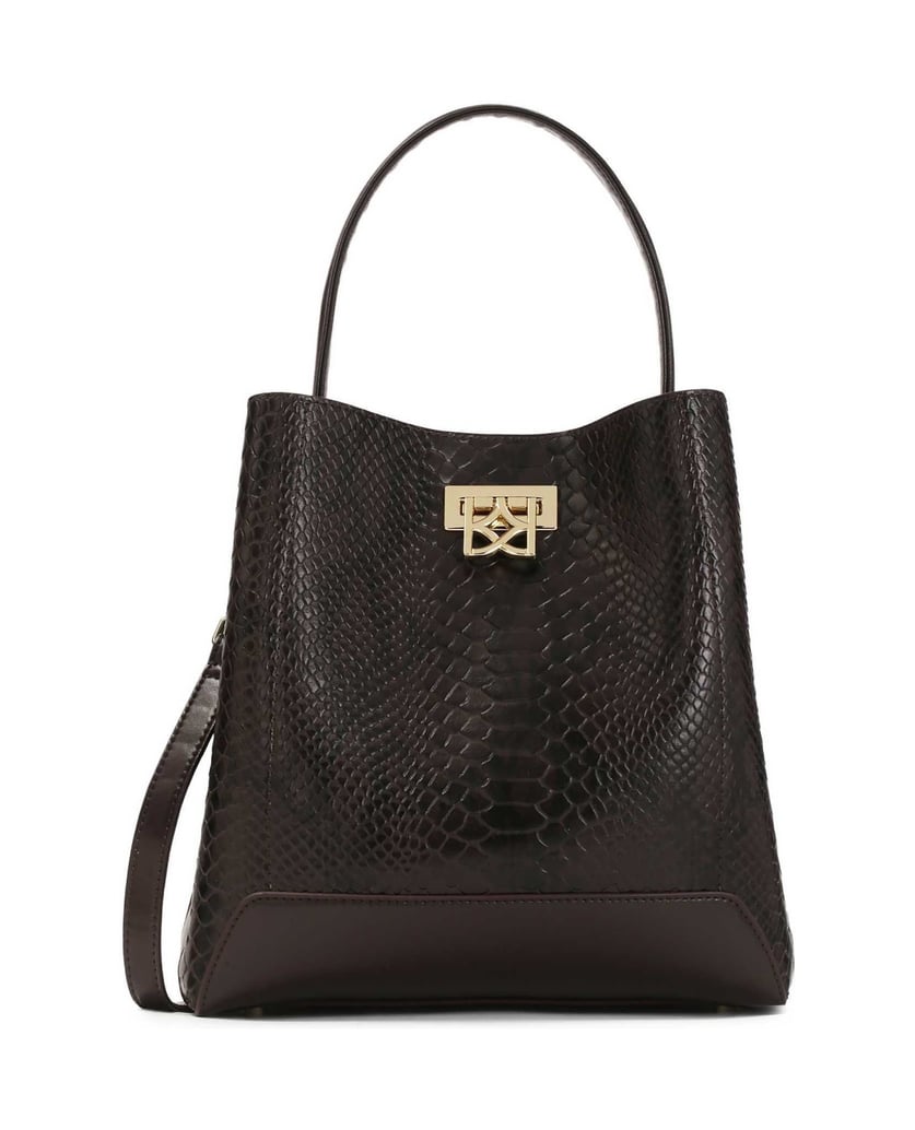 Kazar-Brown-handbag-with-snake-pattern-tmavá-hnedá