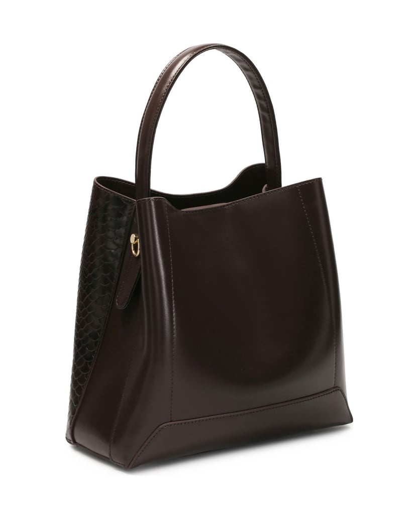 Kazar-Brown-handbag-with-snake-pattern-tmavá-hnedá