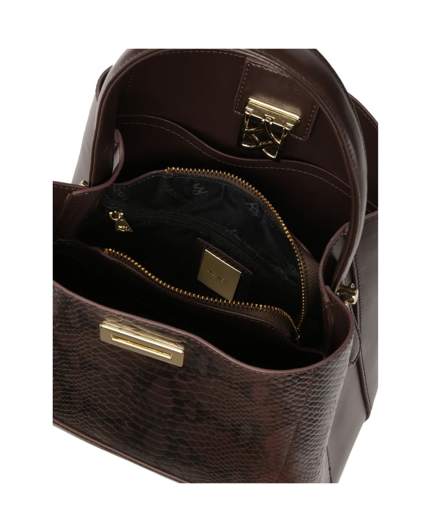 Kazar-Brown-handbag-with-snake-pattern-tmavá-hnedá
