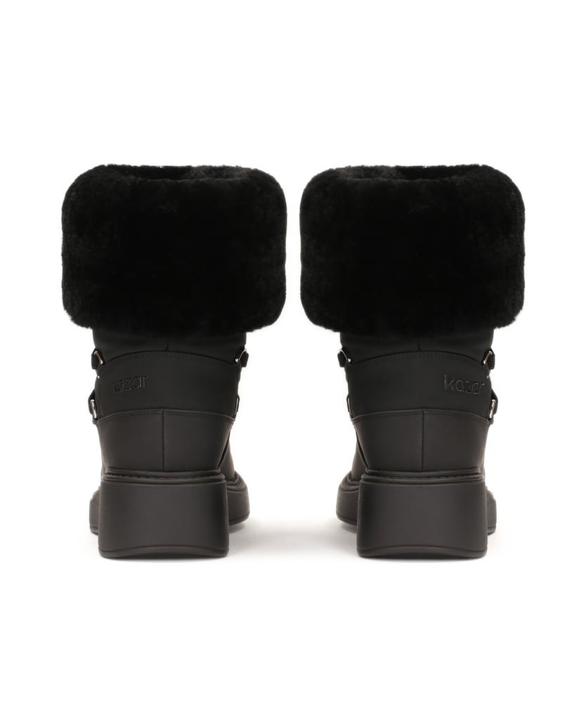 Kazar-Black-snow-boots-with-sheep's-wool-čierna