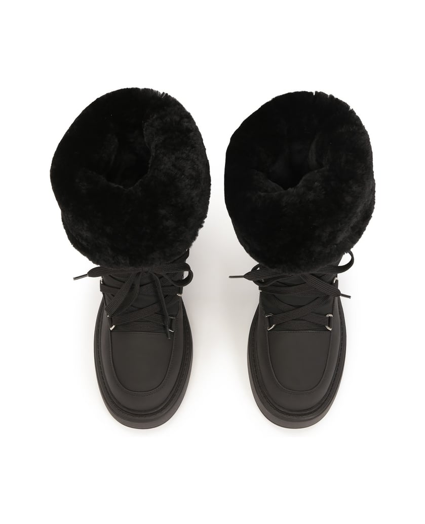 Kazar-Black-snow-boots-with-sheep's-wool-čierna