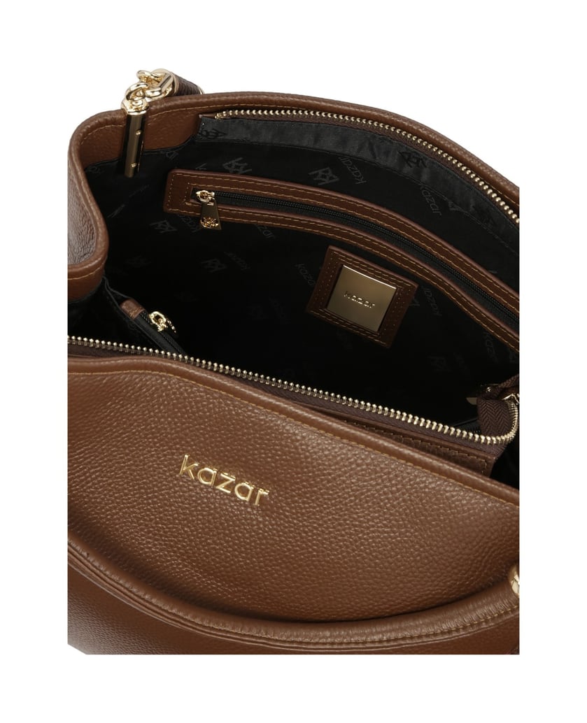 Kazar-Umhängetasche-aus-braunem-Leder