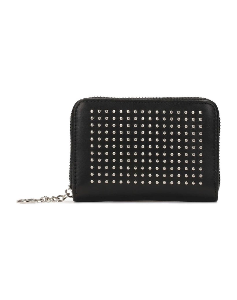 Kazar-Compact-zip-wallet-decorated-with-rivets-černá