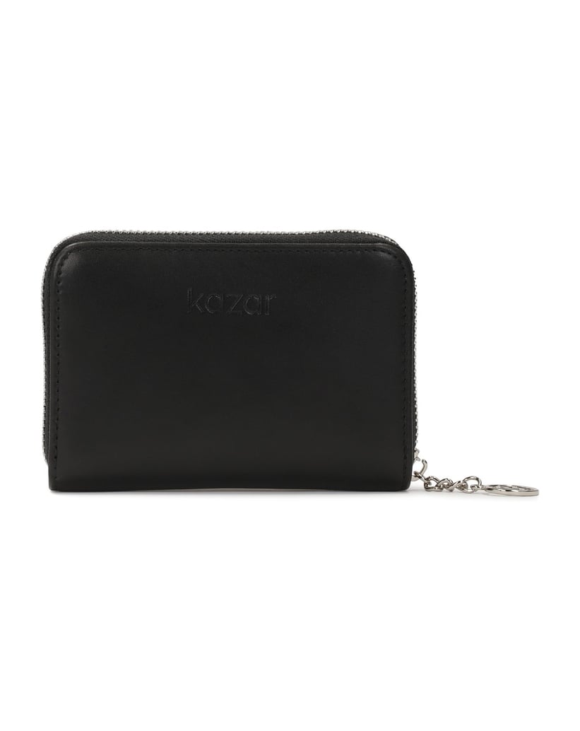 Kazar-Compact-zip-wallet-decorated-with-rivets-černá