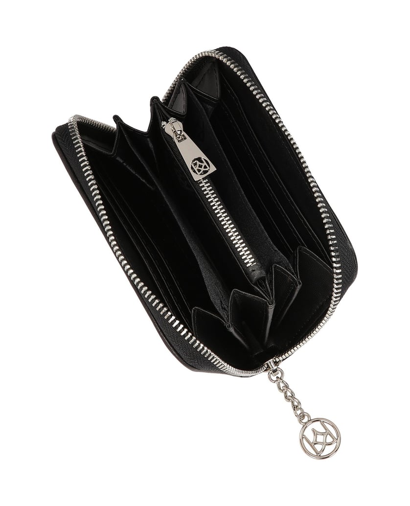 Kazar-Compact-zip-wallet-decorated-with-rivets-černá