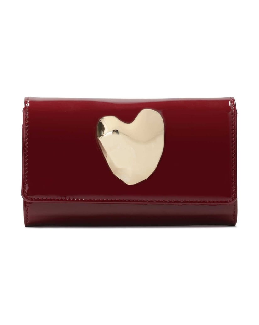 Kazar-Elegant-patent-wallet-with-large-decoration-on-the-front-červená