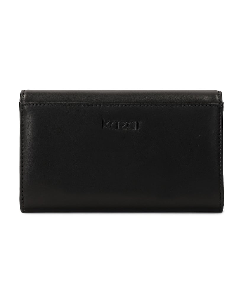 Kazar-Medium-sized-black-wallet-with-rivets-on-the-front-čierna