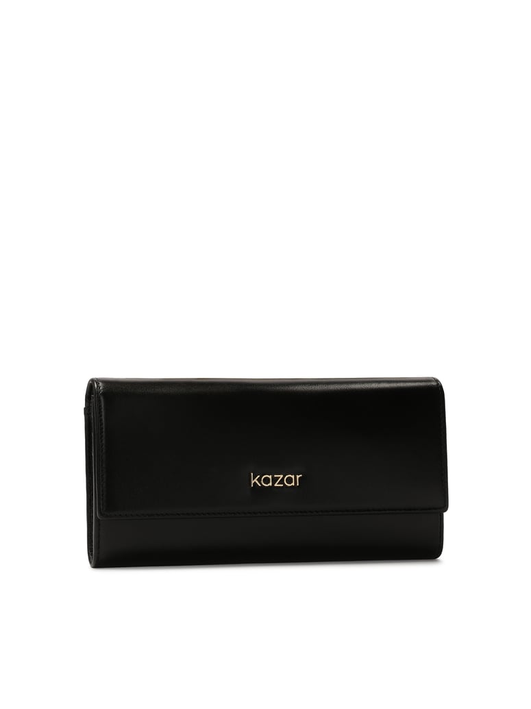Kazar-Black-oblong-leather-wallet-černá