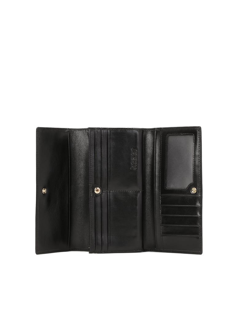 Kazar-Black-oblong-leather-wallet-černá