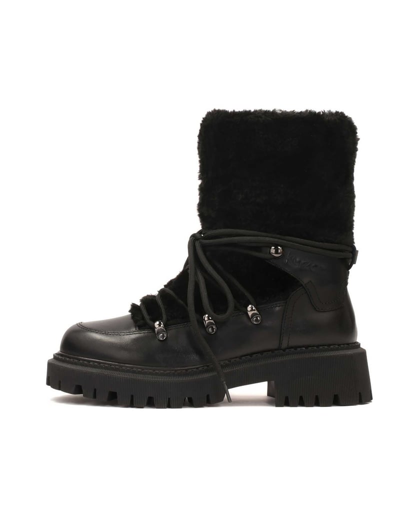 Kazar-Schwarze-Stiefel-mit-Fellbesatz-schwarz