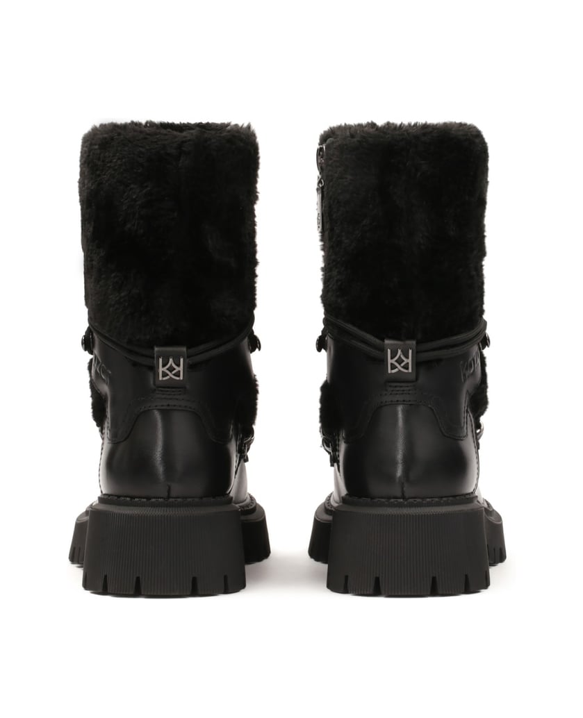 Kazar-Schwarze-Stiefel-mit-Fellbesatz-schwarz