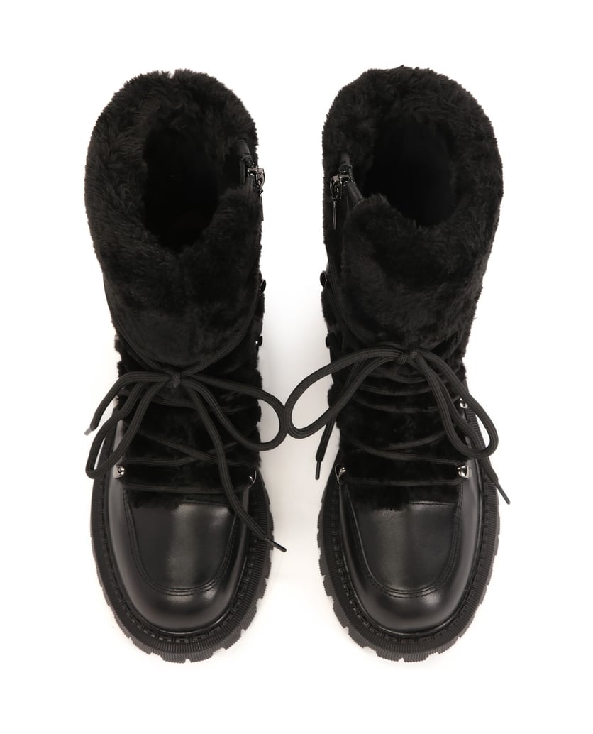 Kazar-Schwarze-Stiefel-mit-Fellbesatz-schwarz