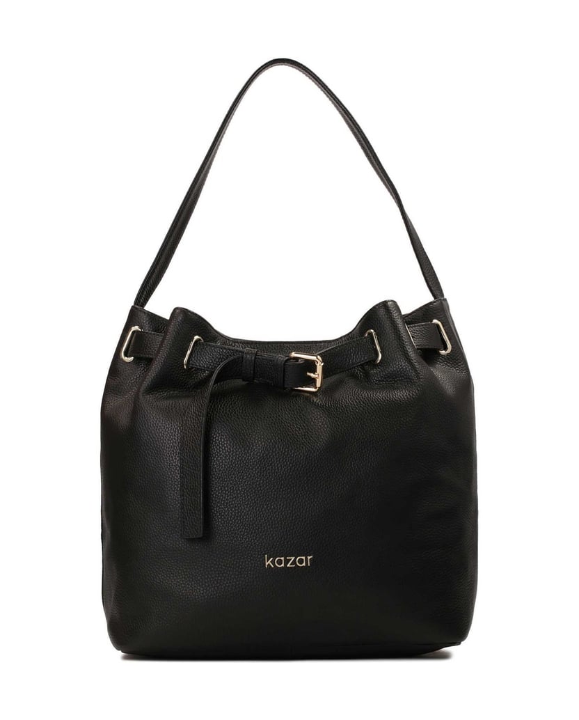 Kazar-Decorated-with-a-strap-black-leather-handbag-čierna