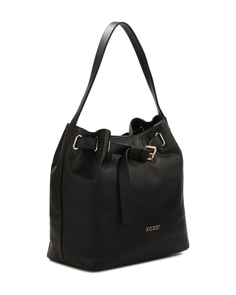 Kazar-Decorated-with-a-strap-black-leather-handbag-čierna