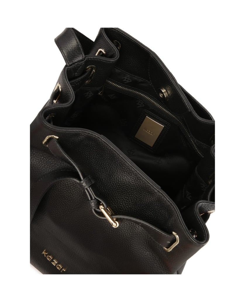 Kazar-Decorated-with-a-strap-black-leather-handbag-čierna