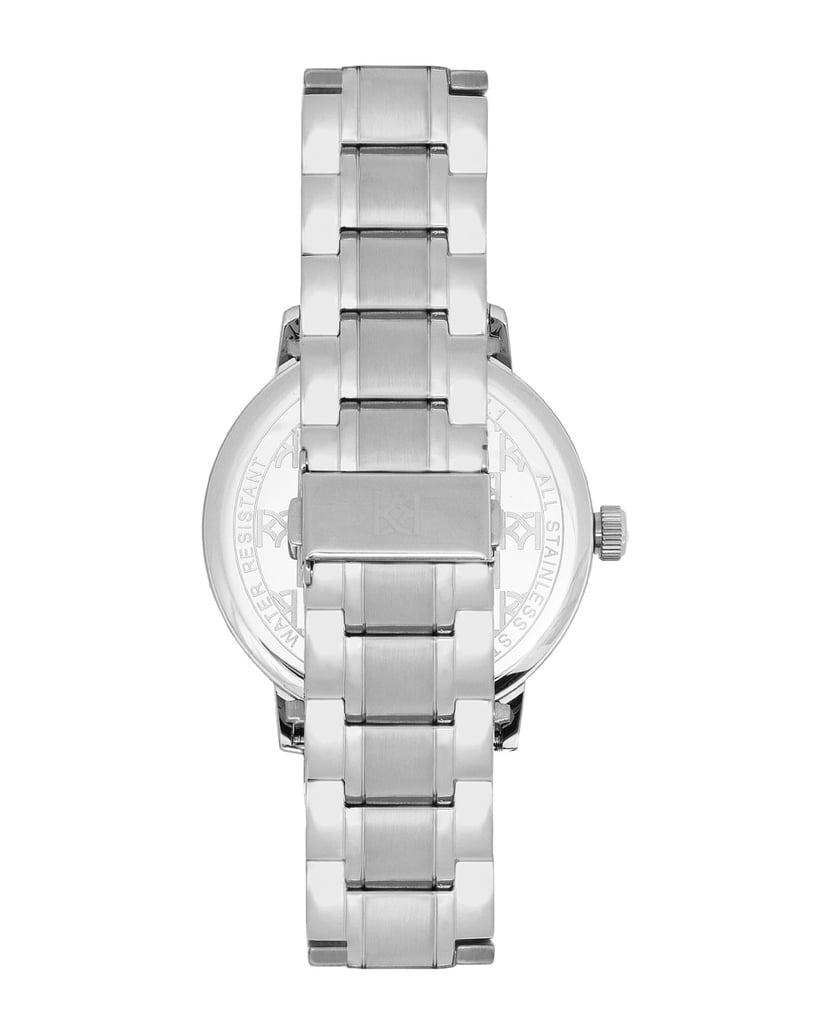 Kazar-Silberne-minimalistische-Uhr-an-einem-Ar-silber