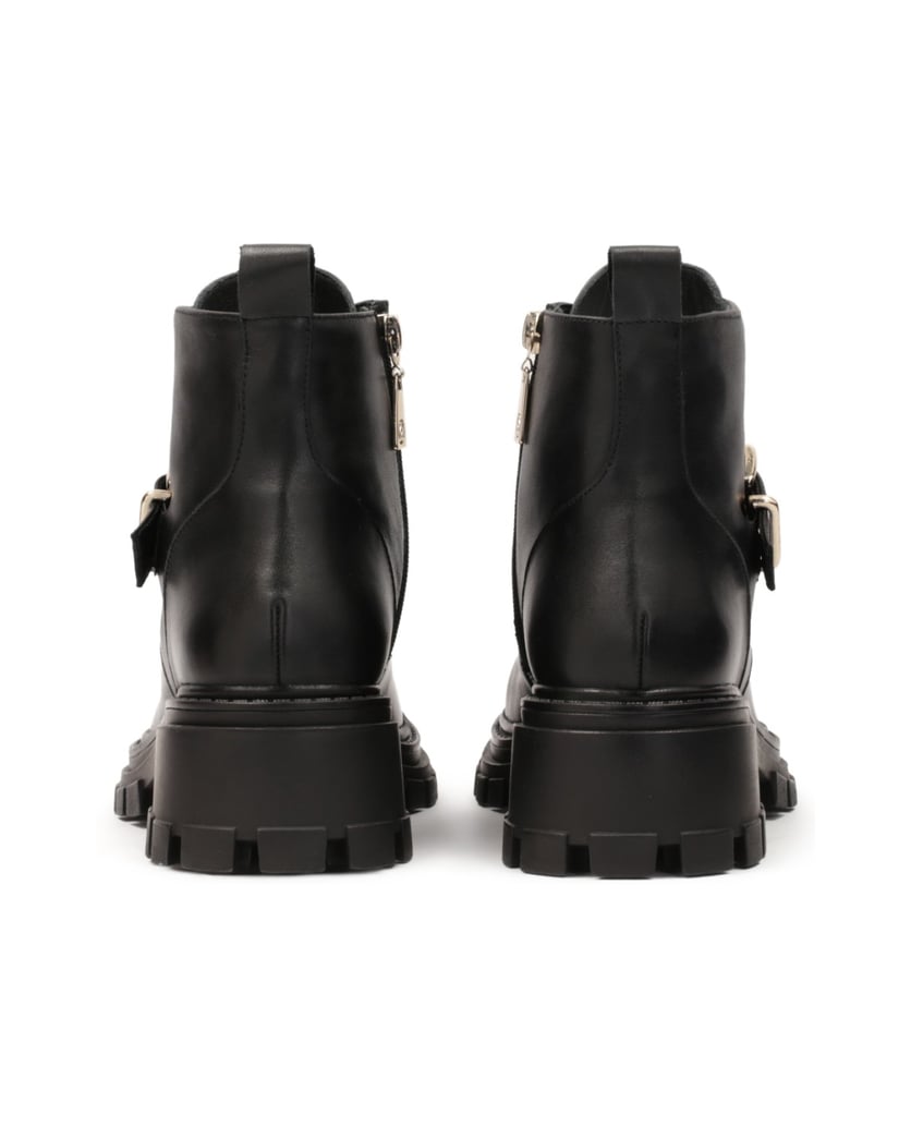 Kazar-Lederstiefel-mit-dekorativer-Schnallenla-schwarz